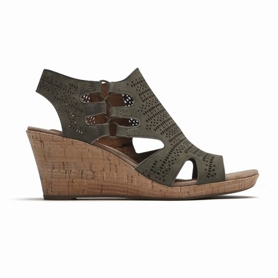 Rockport Cobb Hill Janna Wedges Damen Grün VYS-506897